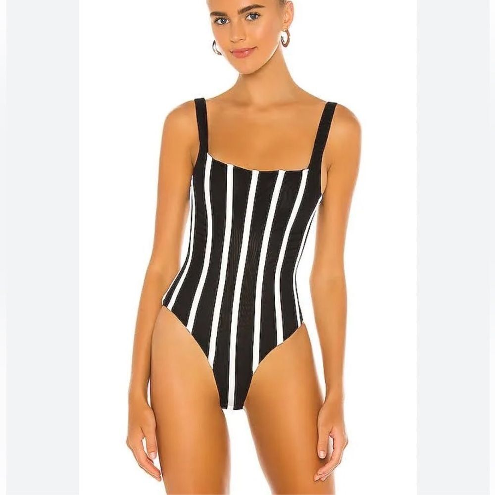 NWT MISHA Kyanni Bodysuit Black & Ivory top bustier Revolve L